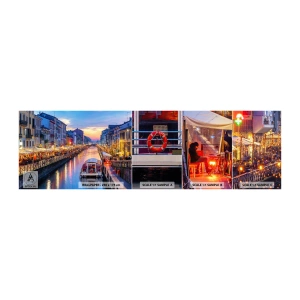 Fototapeten Muster Selbstklebend Deluxe Sticker - Ein Abend voller Licht und Spaß - Stadt, Mailand, Italien - 100x30 cm