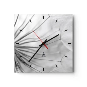 Wanduhr - Glasuhr - Löwenzahn, Drachen - 40x40 cm