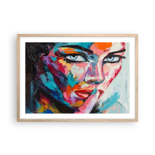 Poster in einem Rahmen aus heller Eiche - Unser erstes Geheimnis - 70x50 cm