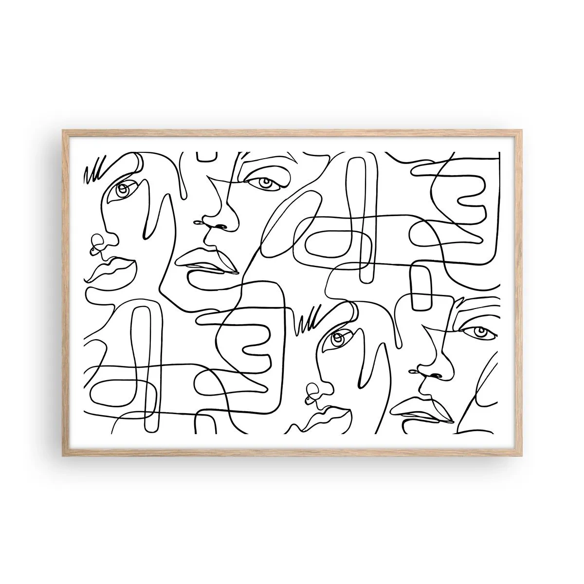 Poster in einem Rahmen aus heller Eiche - In verworrenen Gefühlen - 100x70 cm