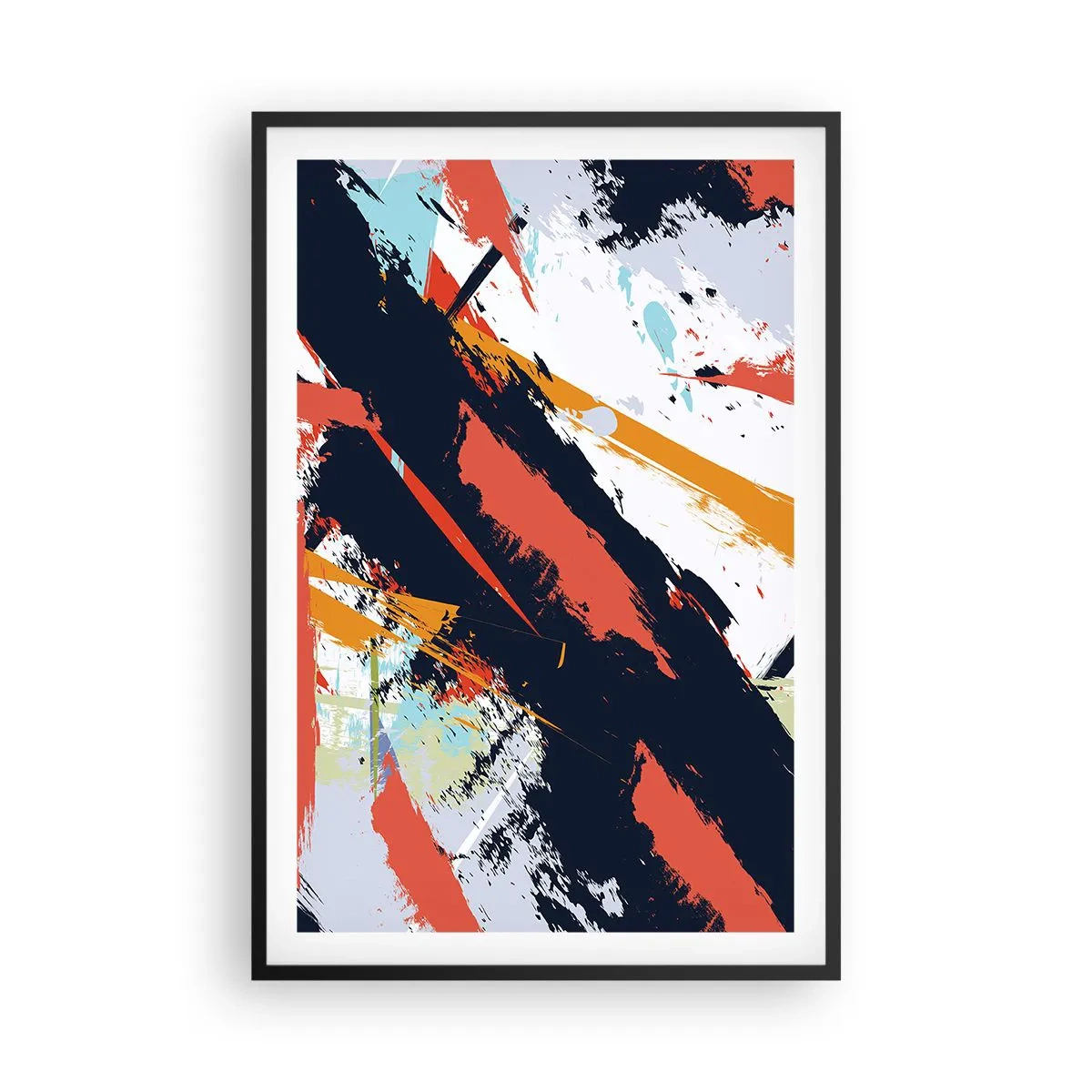 Poster in einem schwarzem Rahmen - Dynamische Komposition - 61x91 cm