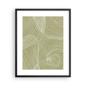 Poster in einem schwarzem Rahmen - Komplizierte Abstraktion in Weiß - 40x50 cm