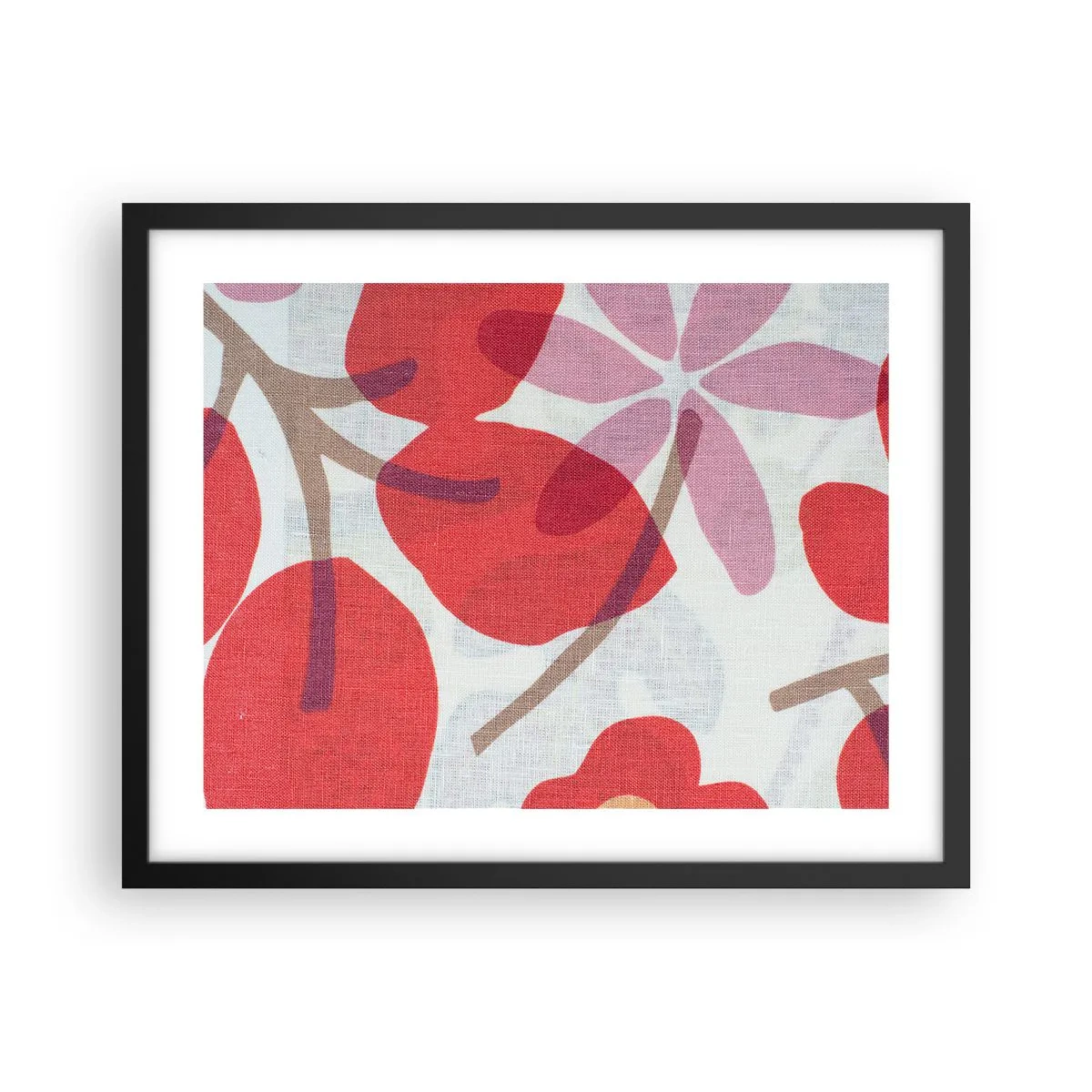 Poster in einem schwarzem Rahmen - Blumenarrangement in Rosa - 50x40 cm