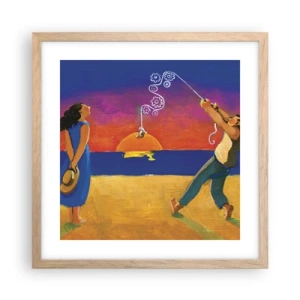 Poster in einem Rahmen aus heller Eiche - Mehr als ein Sternchen vom Himmel - 40x40 cm