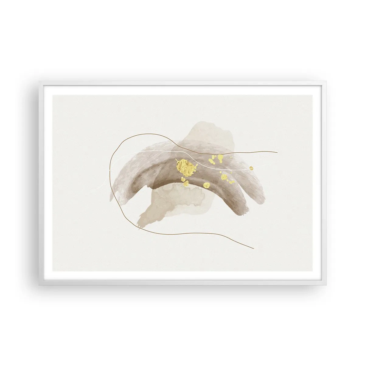 Poster in einem weißen Rahmen - Im Weltraum begegnet - 100x70 cm