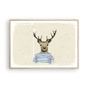 Poster in einem Rahmen aus heller Eiche - Weil ich gestreifte T-Shirts mag! - 100x70 cm