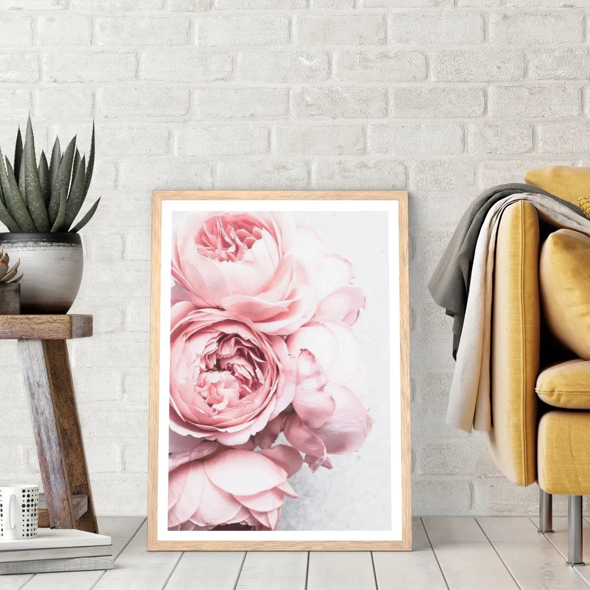 Poster in einem Rahmen aus heller Eiche - Für Romantiker - 50x70 cm