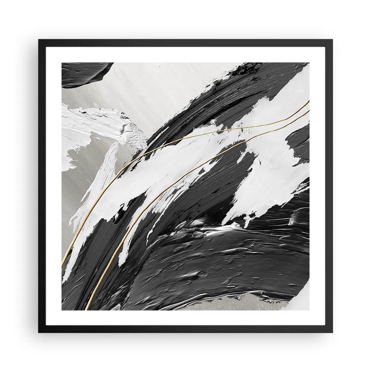 Poster in einem schwarzem Rahmen - Abstraktion in großem Stil - 60x60 cm