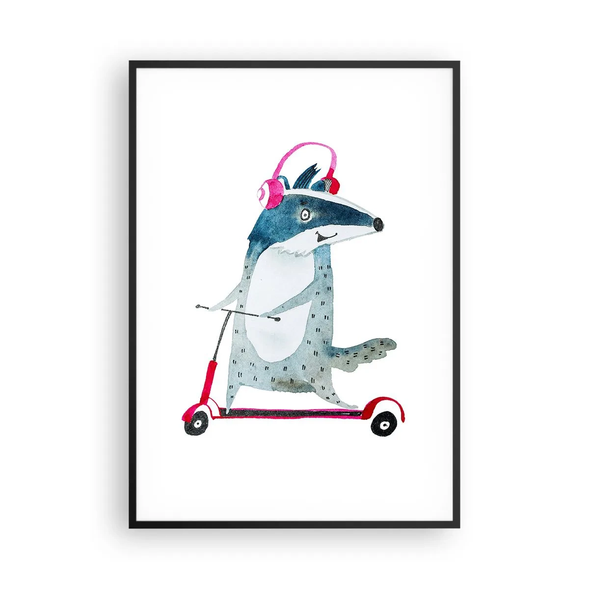 Poster in einem schwarzem Rahmen - Dachsfreude - 70x100 cm