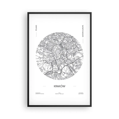 Poster in einem schwarzem Rahmen - Anatomie von Krakau - 61x91 cm