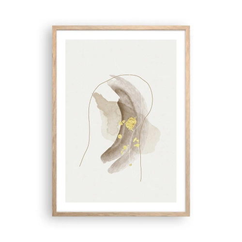 Poster in einem Rahmen aus heller Eiche - Im Weltraum begegnet - 50x70 cm