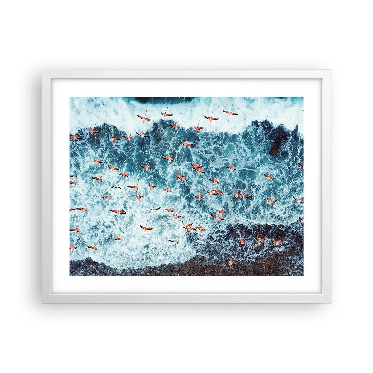 Poster in einem weißen Rahmen - Die Küstenparade - 50x40 cm