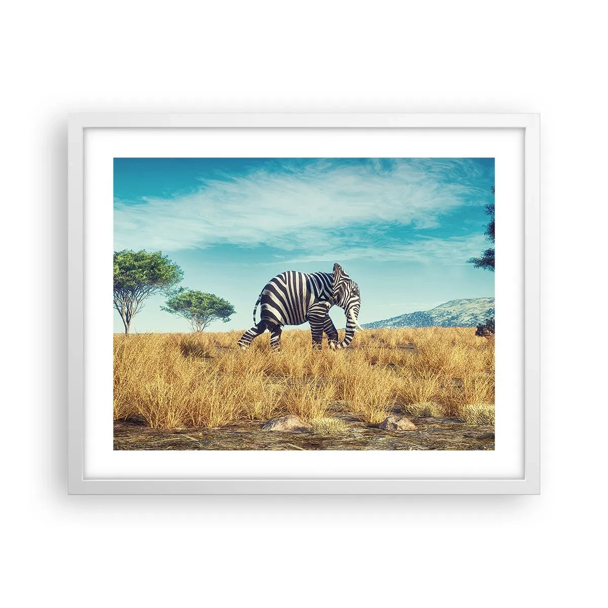 Poster in einem weißen Rahmen - Grau ist nicht mehr in Mode - 50x40 cm