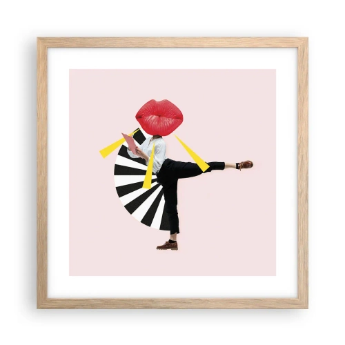 Poster in einem Rahmen aus heller Eiche - Surreale Pop-Art - 40x40 cm