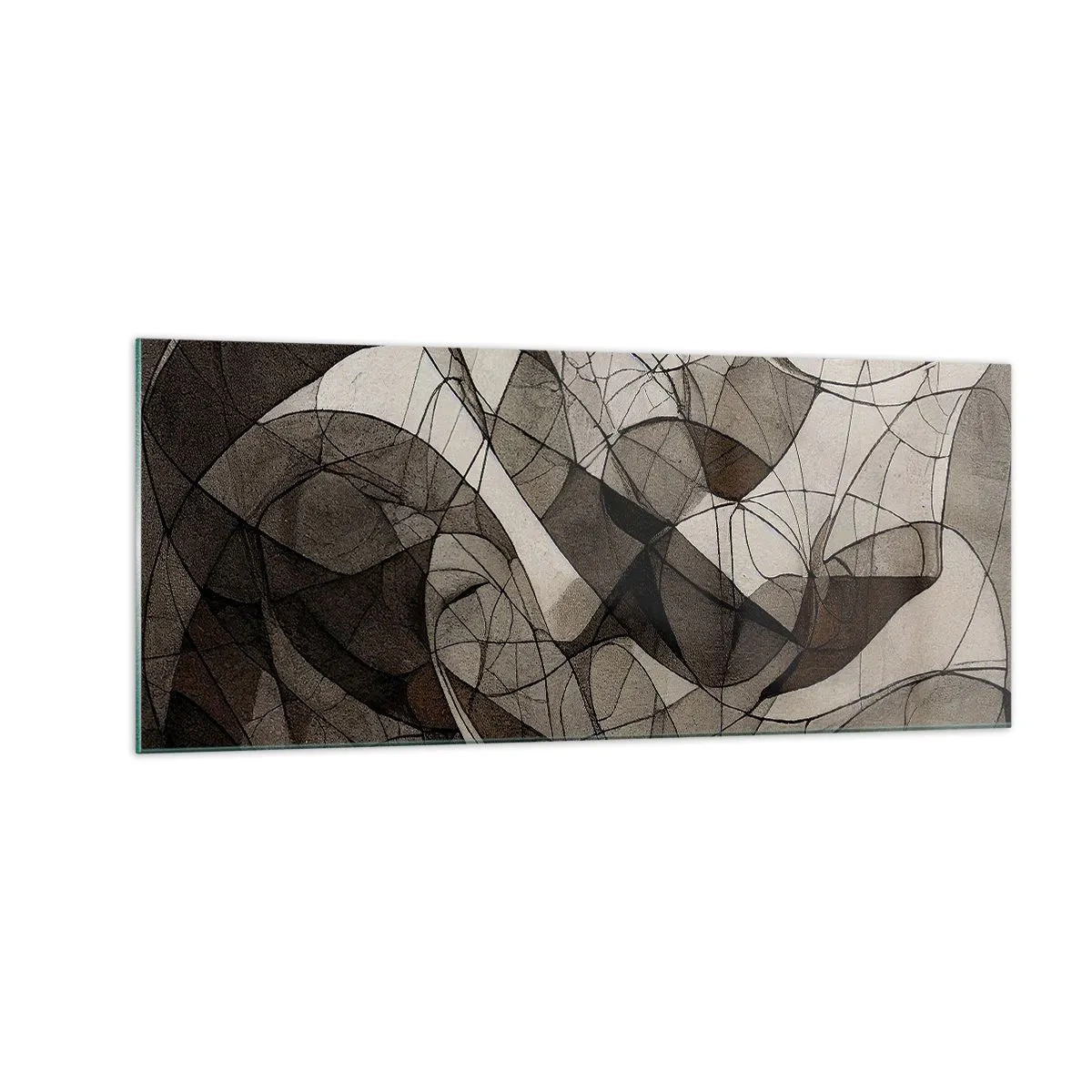 Glasbild - Bild auf glas - Zirkulation von Erdfarben - 100x40 cm