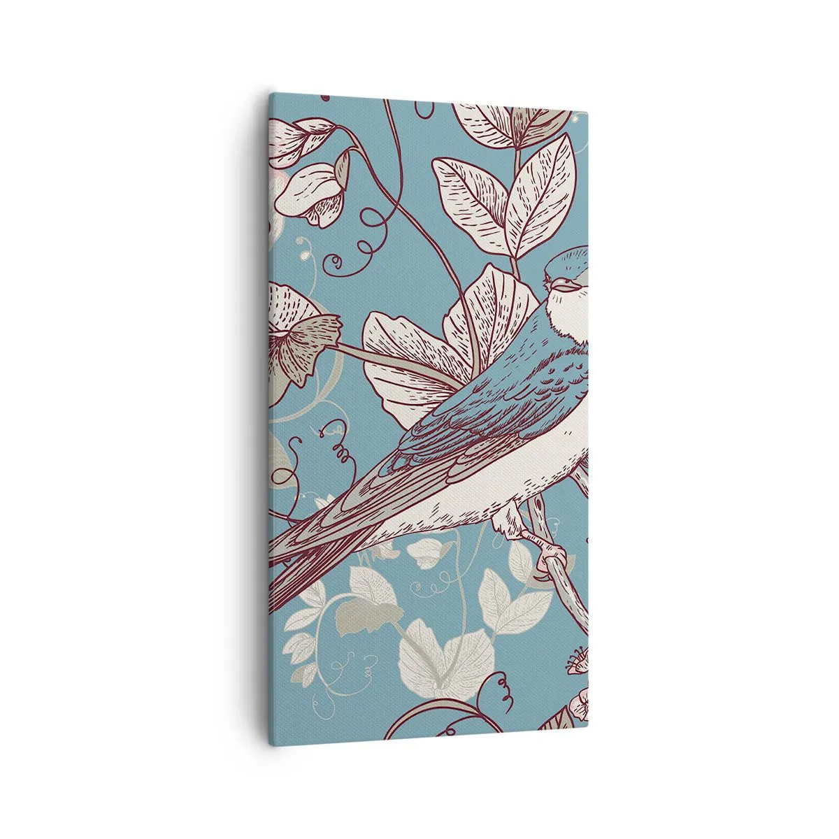 Bild auf Leinwand - Leinwandbild - Im Weißholz von Rot und Silber - 55x100 cm