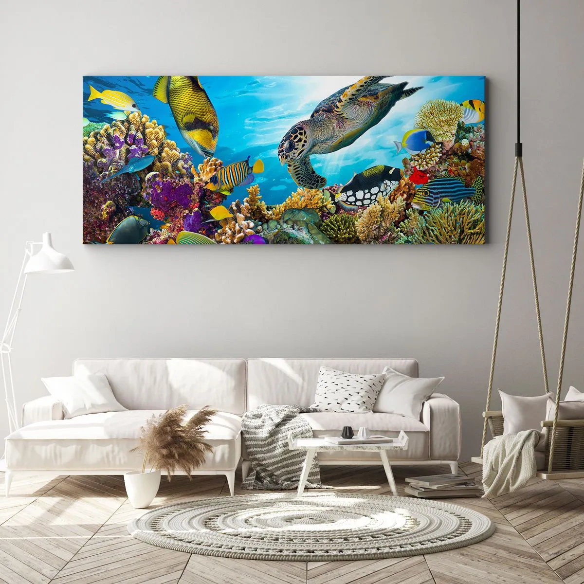 Bild auf Leinwand - Leinwandbild - Korallenpromenade - 100x40 cm