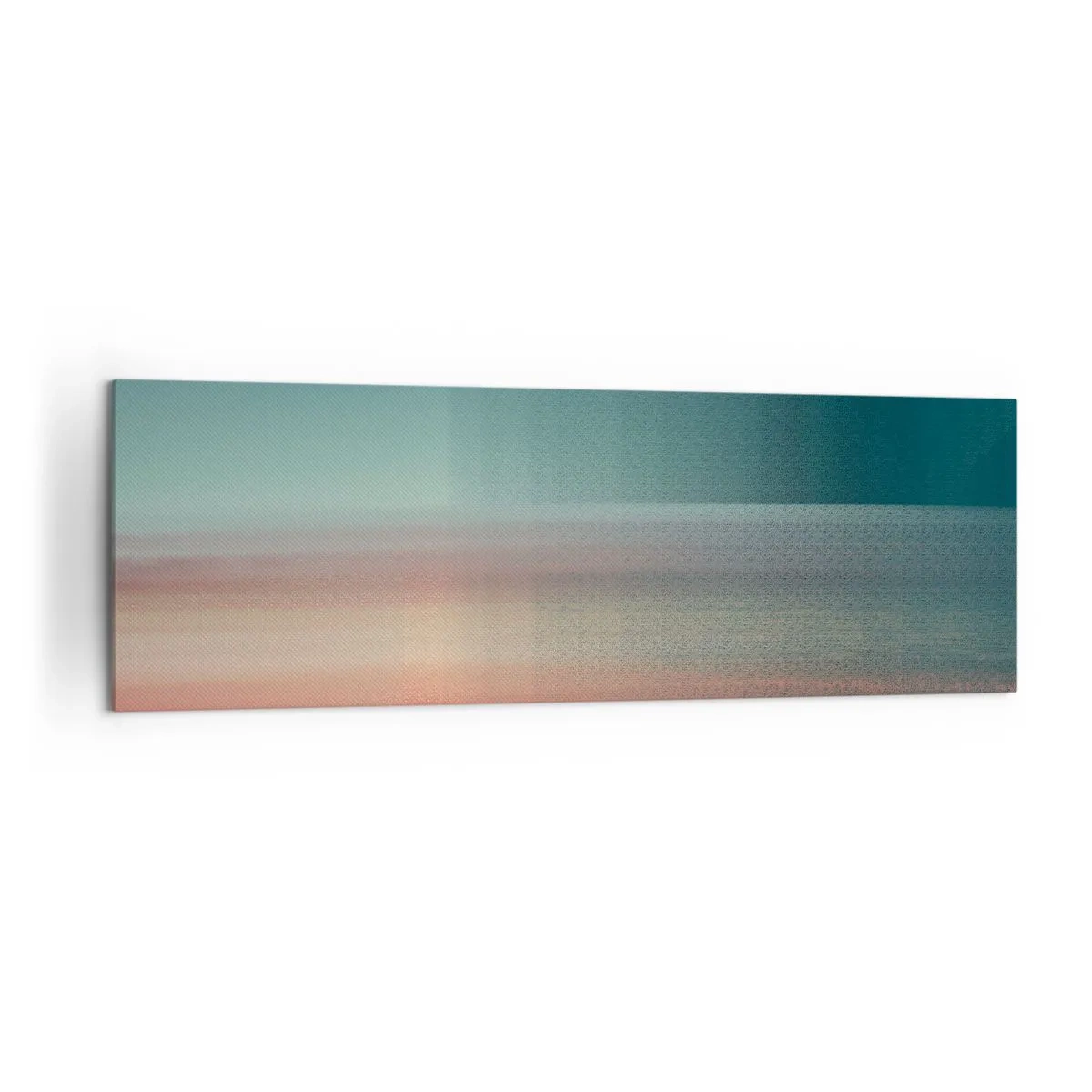 Bild auf Leinwand - Leinwandbild - Ein Sonnenuntergang in Pastelltönen über einem ruhigen Horizont - 160x50cm - Abstraktion: Lichtwellen - Moderne Wanddekoration für Wohnzimmer und Schlafzimmer ARTTOR