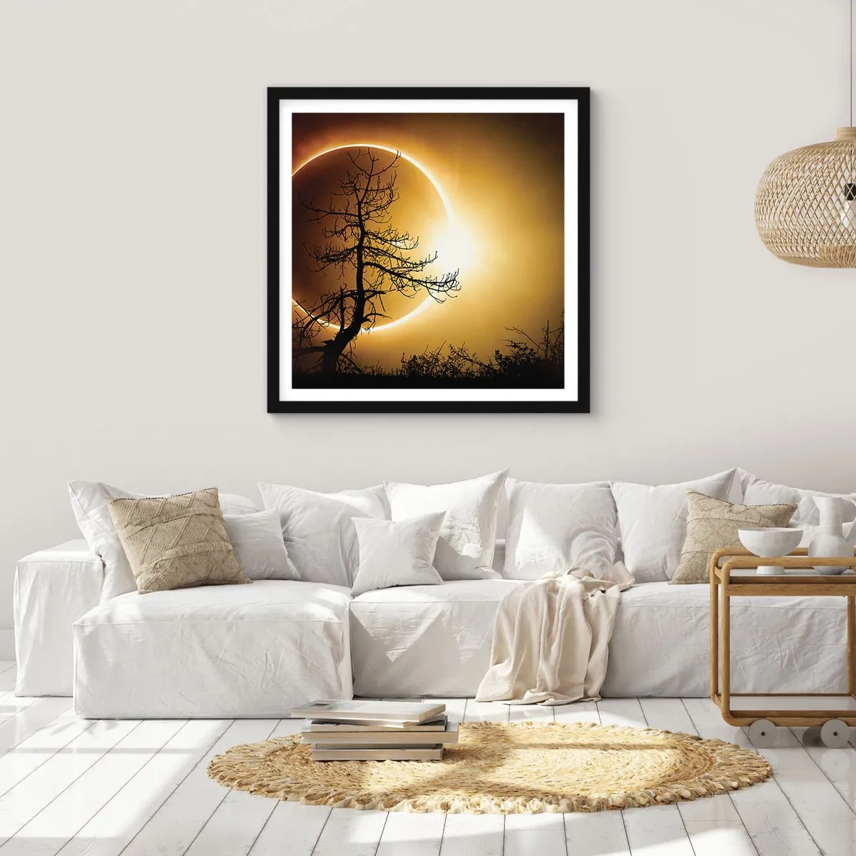 Poster in einem schwarzem Rahmen - Totale Finsternis - 60x60 cm