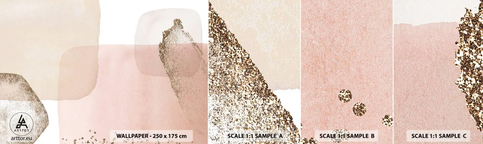 Fototapeten Muster Selbstklebend Deluxe Sticker - Ein Blick durch die Farbe - Abstraktion, Stück, Modernes Muster - 100x30 cm