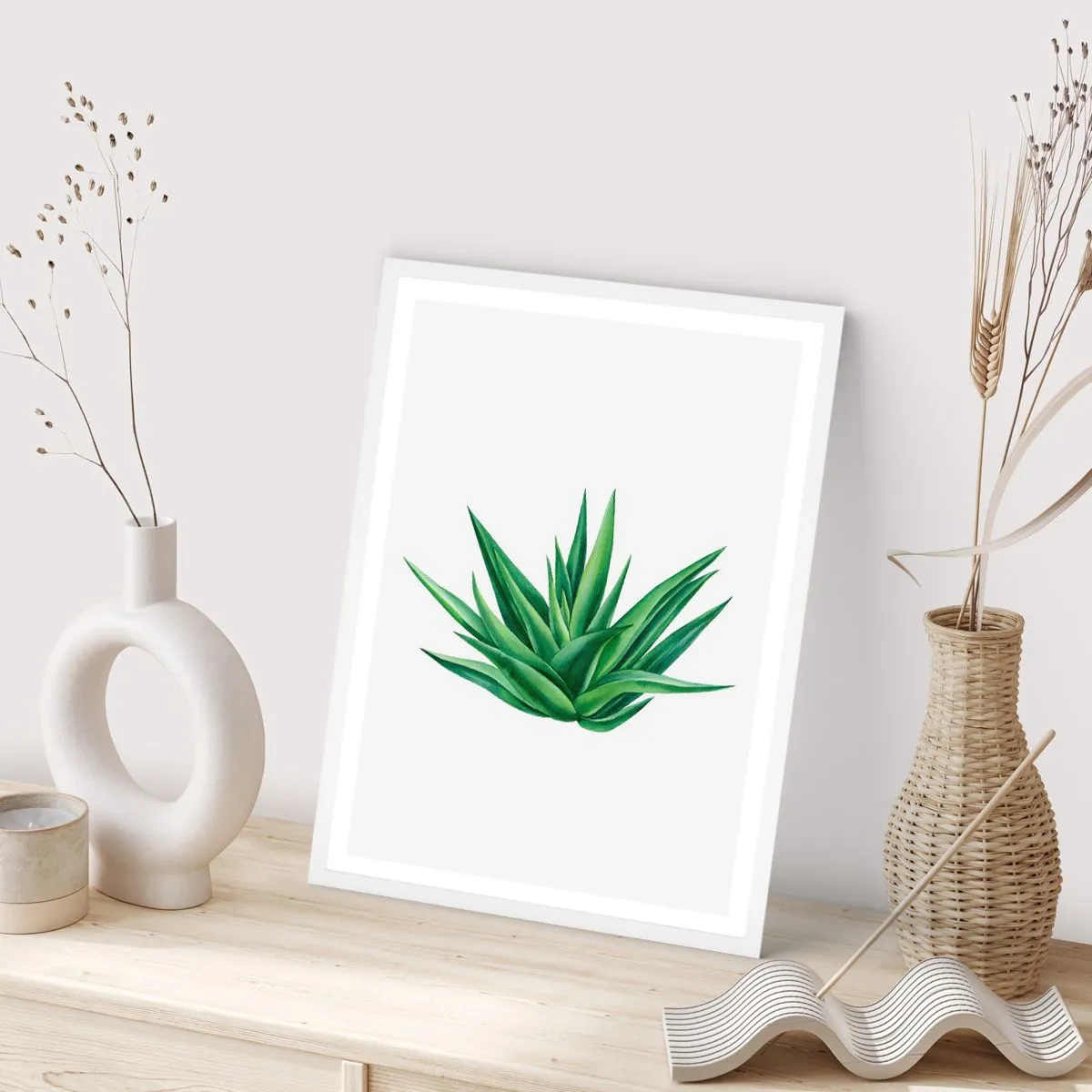 Poster in einem weißen Rahmen - Grün – Kraft – Leben - 70x100 cm