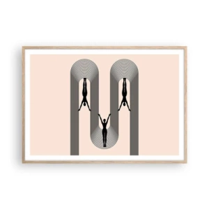 Poster in einem Rahmen aus heller Eiche - Verkehrt herum - 100x70 cm