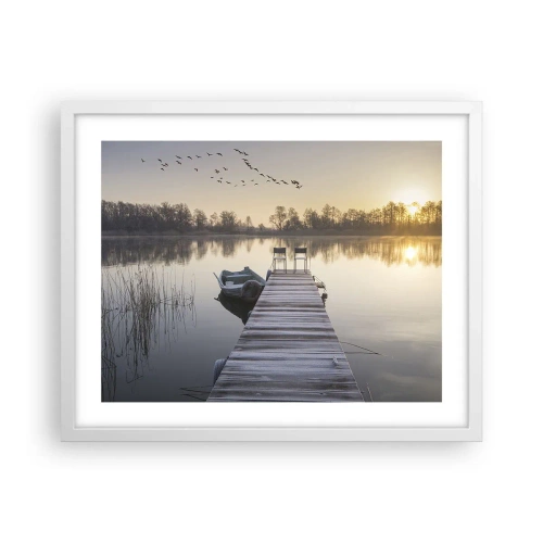 Poster in einem weißen Rahmen - Ich komme nach einiger Zeit zurück - 50x40 cm