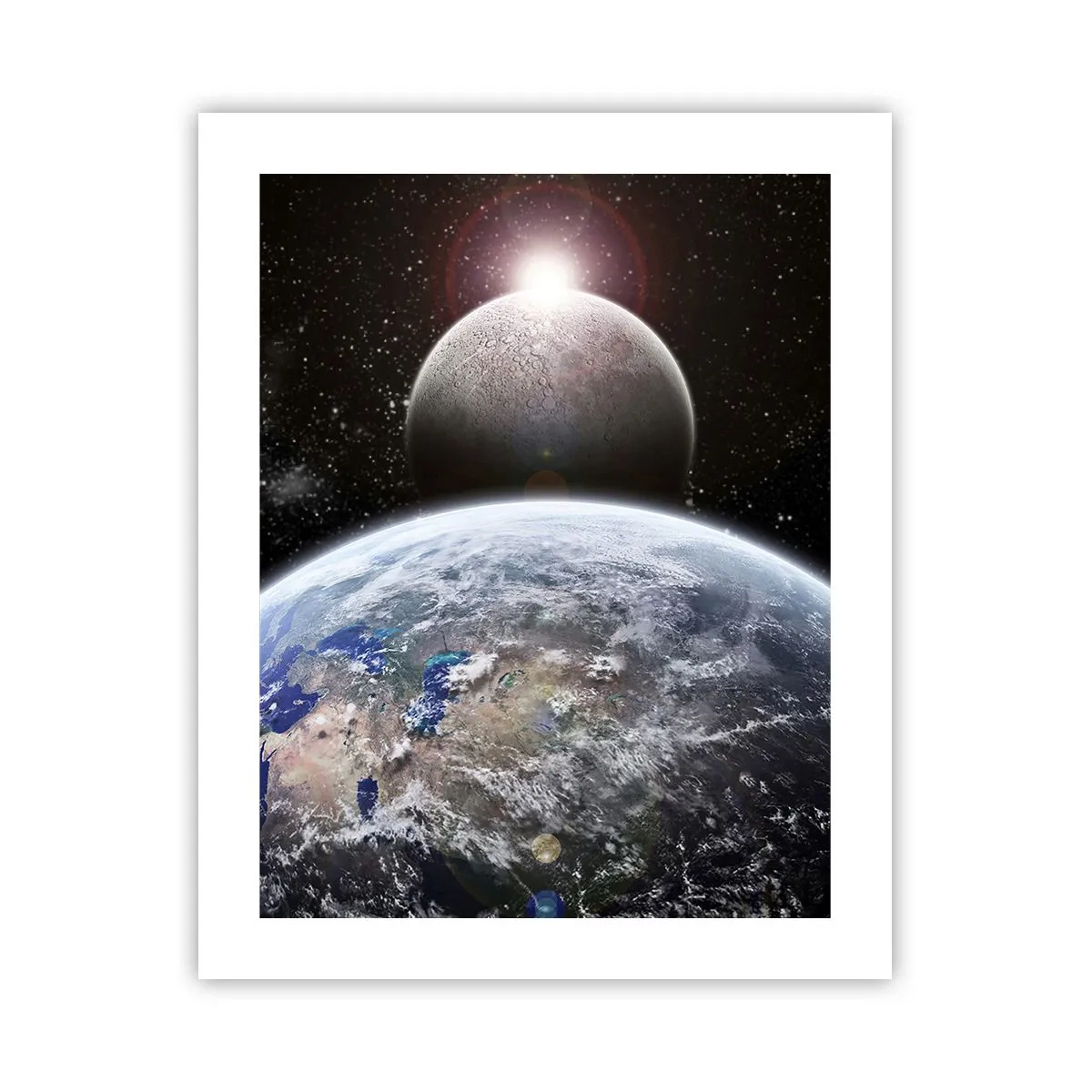 Poster - Weltraumlandschaft - Sonnenaufgang - 40x50 cm