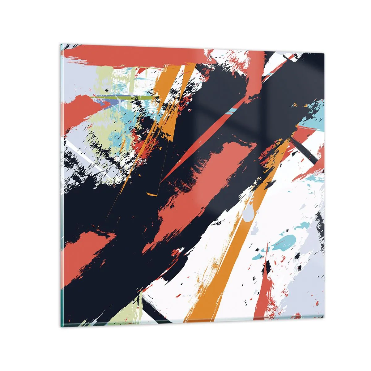 Glasbild - Bild auf glas - Dynamische Komposition - 60x60 cm