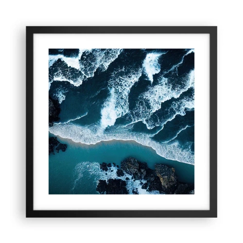Poster in einem schwarzem Rahmen - In Wellen gehüllt - 40x40 cm