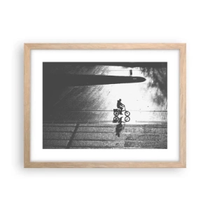 Poster in einem Rahmen aus heller Eiche - Vor sich hin durch die Stadt - 40x30 cm