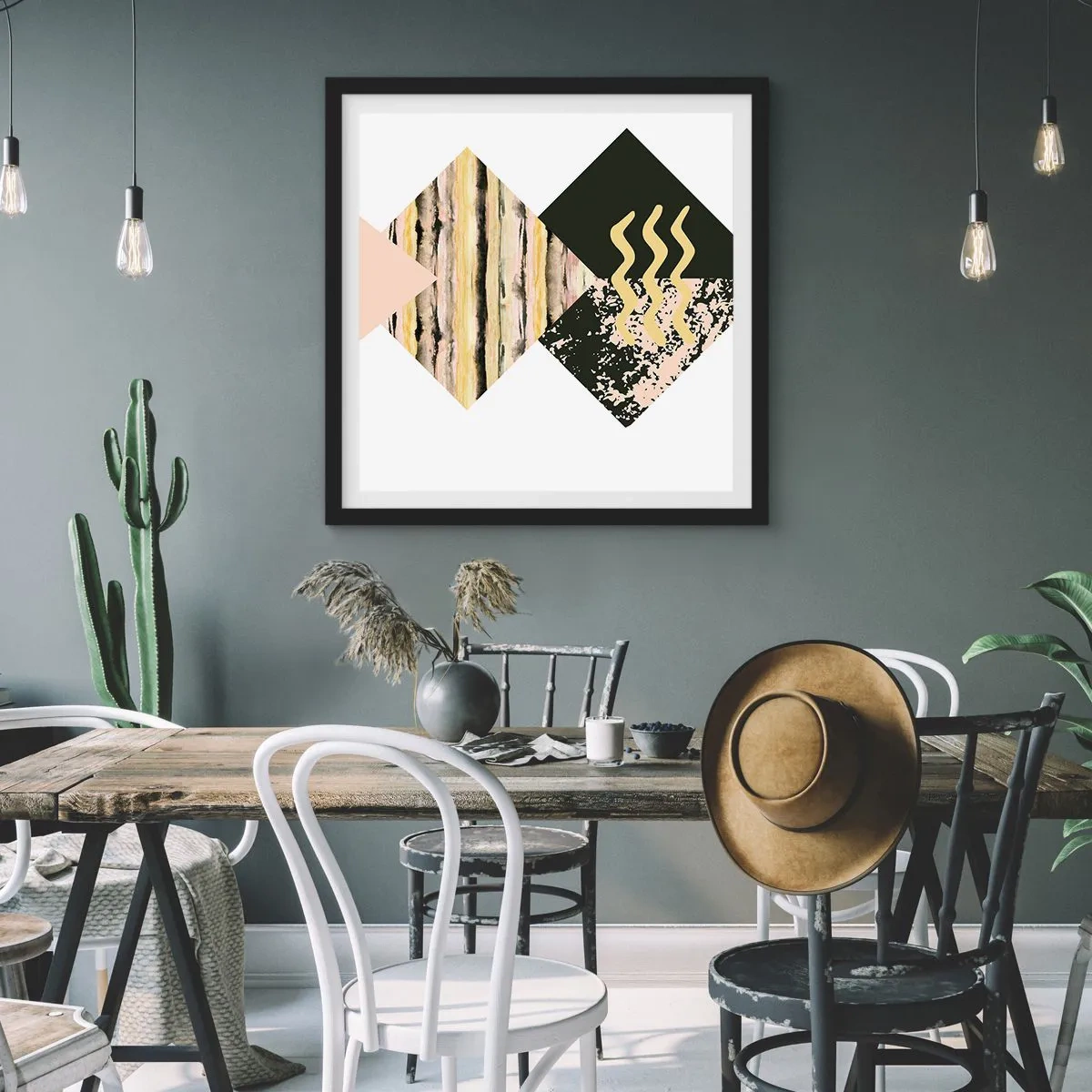 Poster in einem schwarzem Rahmen - Es ist nicht so einfach - 60x60 cm