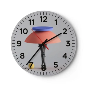 Wanduhr - Glasuhr - Surrealistische Komposition - 40x40 cm