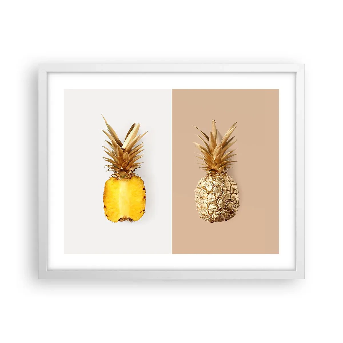 Poster in einem weißen Rahmen - Ananas für uns - 50x40 cm