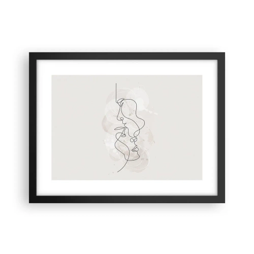 Poster in einem schwarzem Rahmen - Verstrickt in eine Umarmung - 40x30 cm