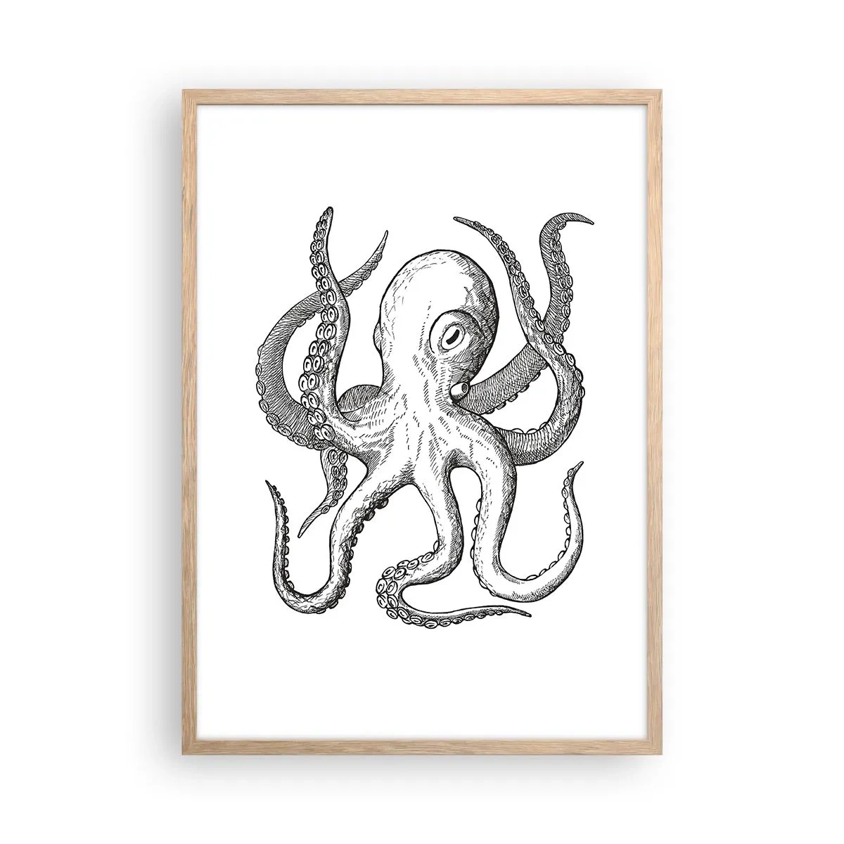 Poster in einem Rahmen aus heller Eiche - Mit den Wellen tanzen - 50x70 cm