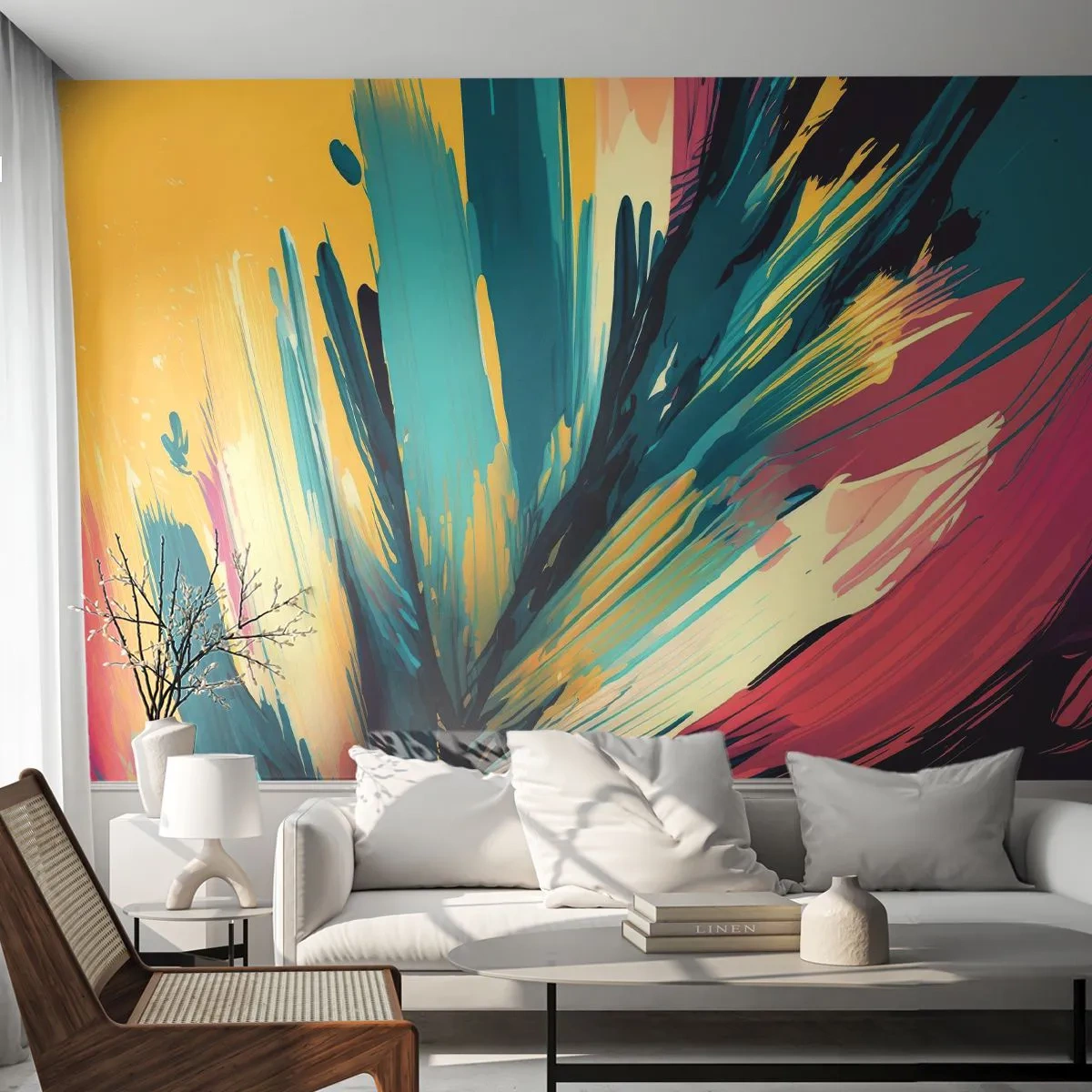 Fototapete Standard Eco - Komposition – eine Explosion der Freude - Abstraktionismus, Stück, Modern - 400x280 cm