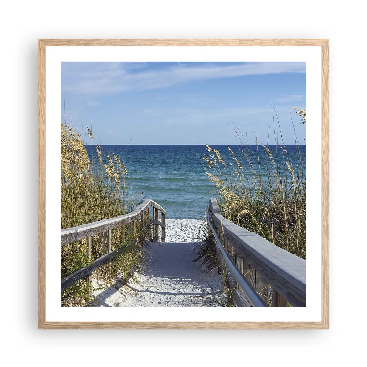 Poster in einem Rahmen aus heller Eiche - In der Sonne, im Wind - 60x60 cm