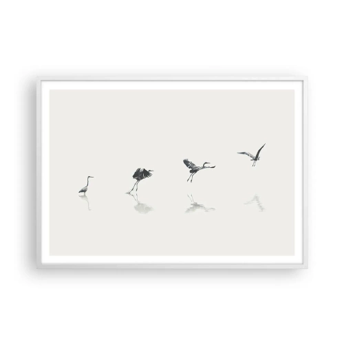 Poster in einem weißen Rahmen - Vier einfache Schritte - 100x70 cm