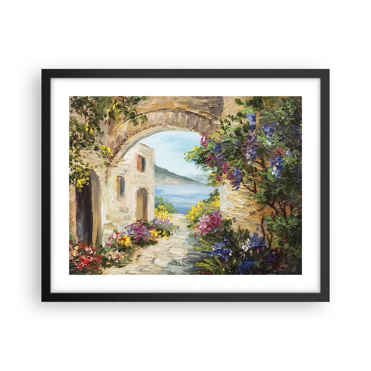 Poster in einem schwarzem Rahmen - Charme einer Küstenprovinz - 50x40 cm