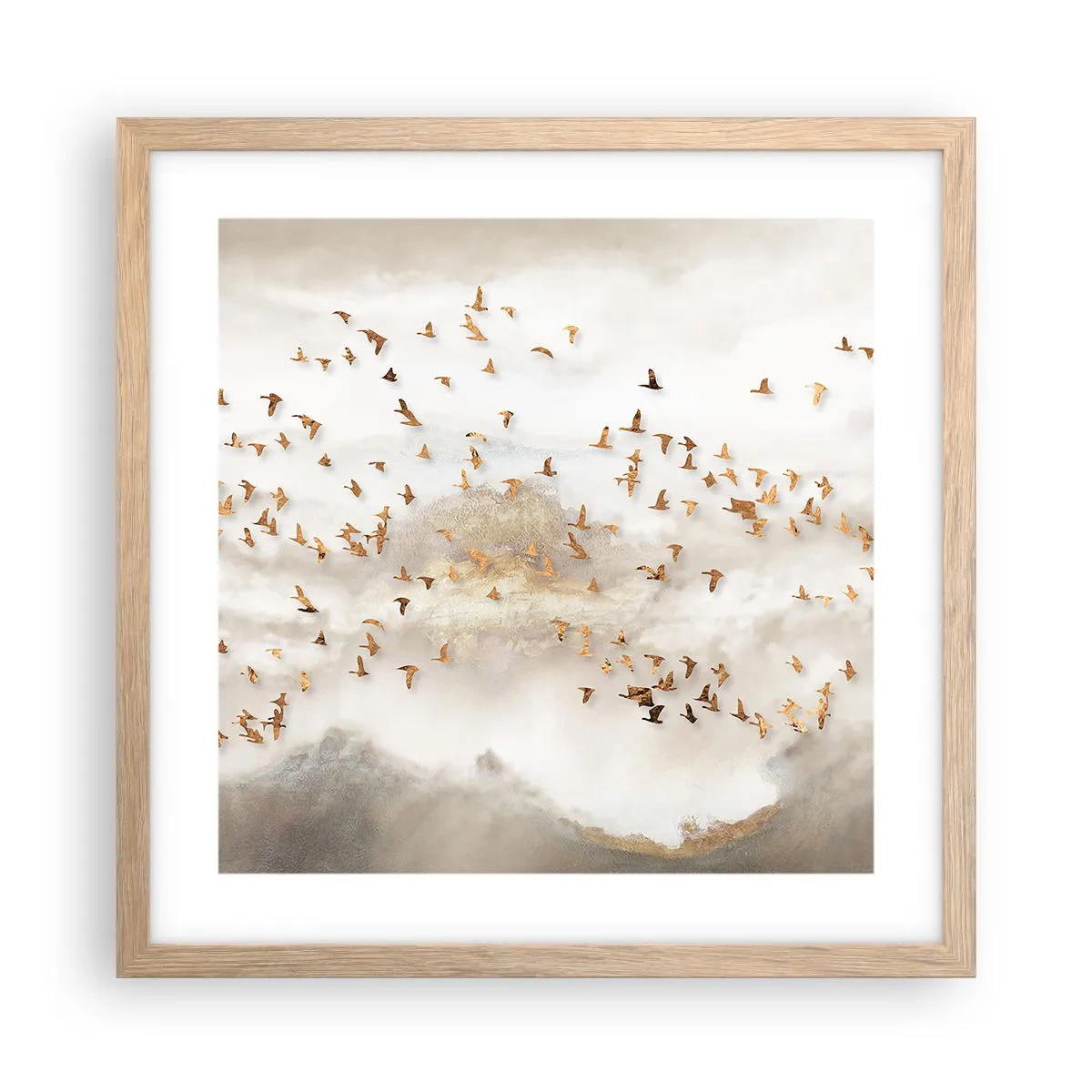 Poster in einem Rahmen aus heller Eiche - Es ist schon die Zeit… - 40x40 cm