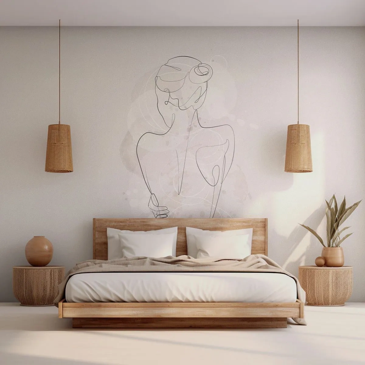 Fototapete Premium Canvas - Wie ein sensibles Instrument - Frau, Körper, Grafik - 250x175 cm