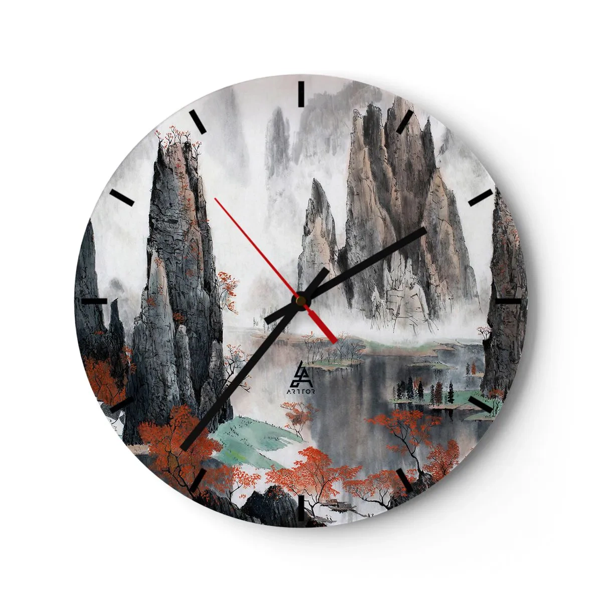 Wanduhr - Glasuhr - Mächtige Wächter - 40x40 cm