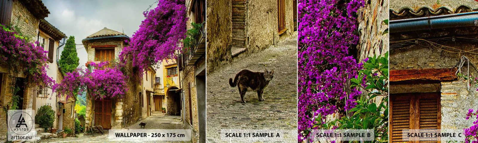 Fototapeten Muster Premium Sand - Unter einem Blumendach - Landschaft, Die Architektur, Stadt - 100x30 cm