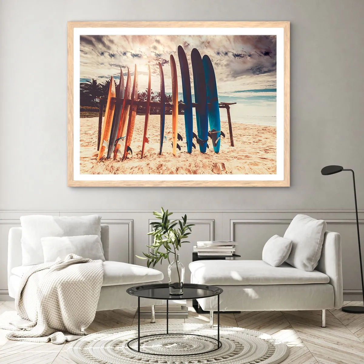 Poster in einem Rahmen aus heller Eiche - Gute Nacht bis morgen - 91x61 cm