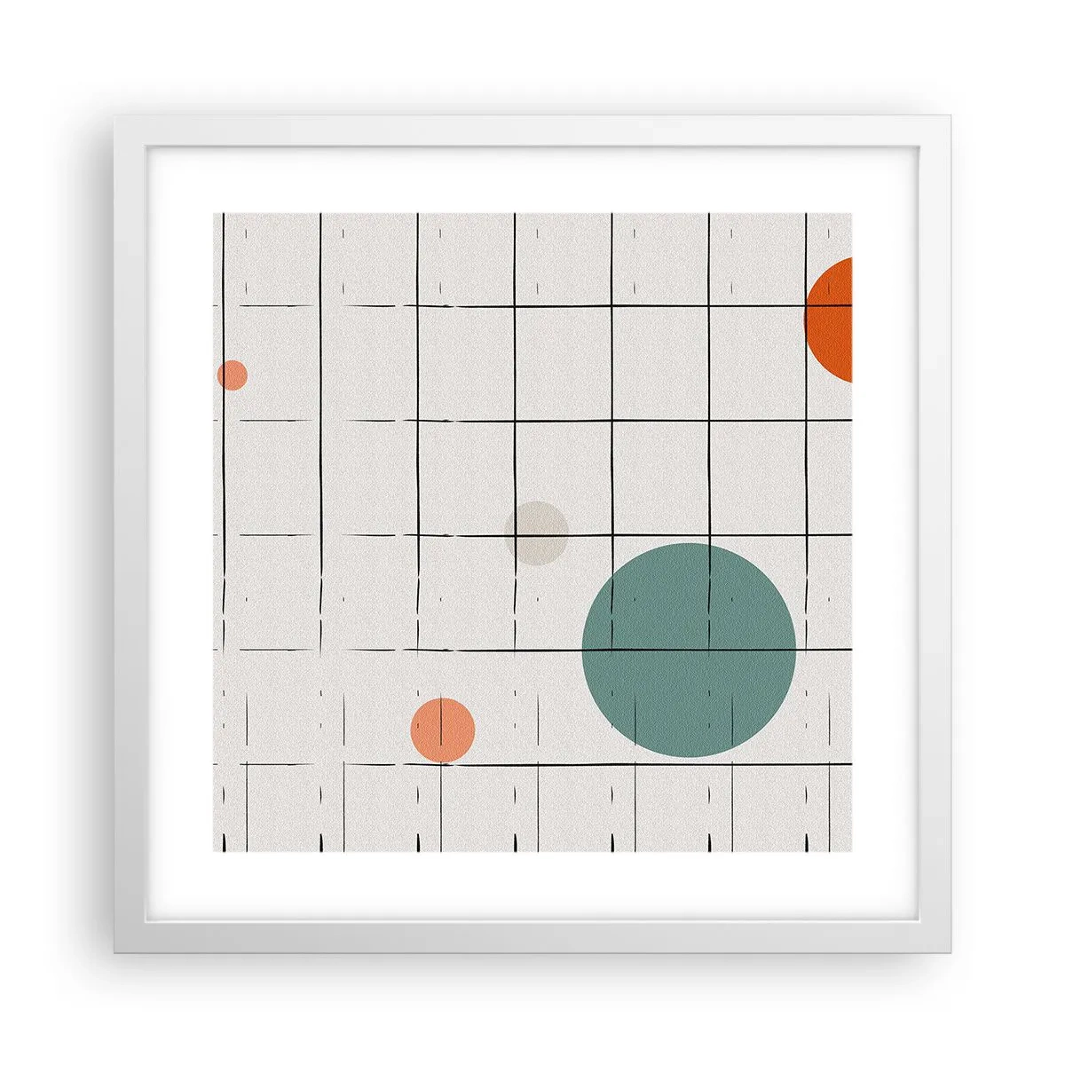 Poster in einem weißen Rahmen - Gefangen. Wir oder sie? - 40x40 cm