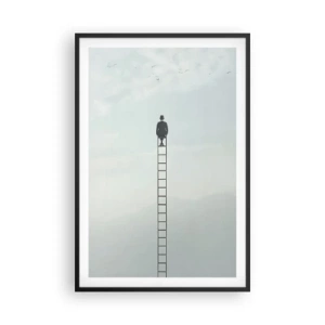 Poster in einem schwarzem Rahmen - Erhebe dich darüber! - 61x91 cm