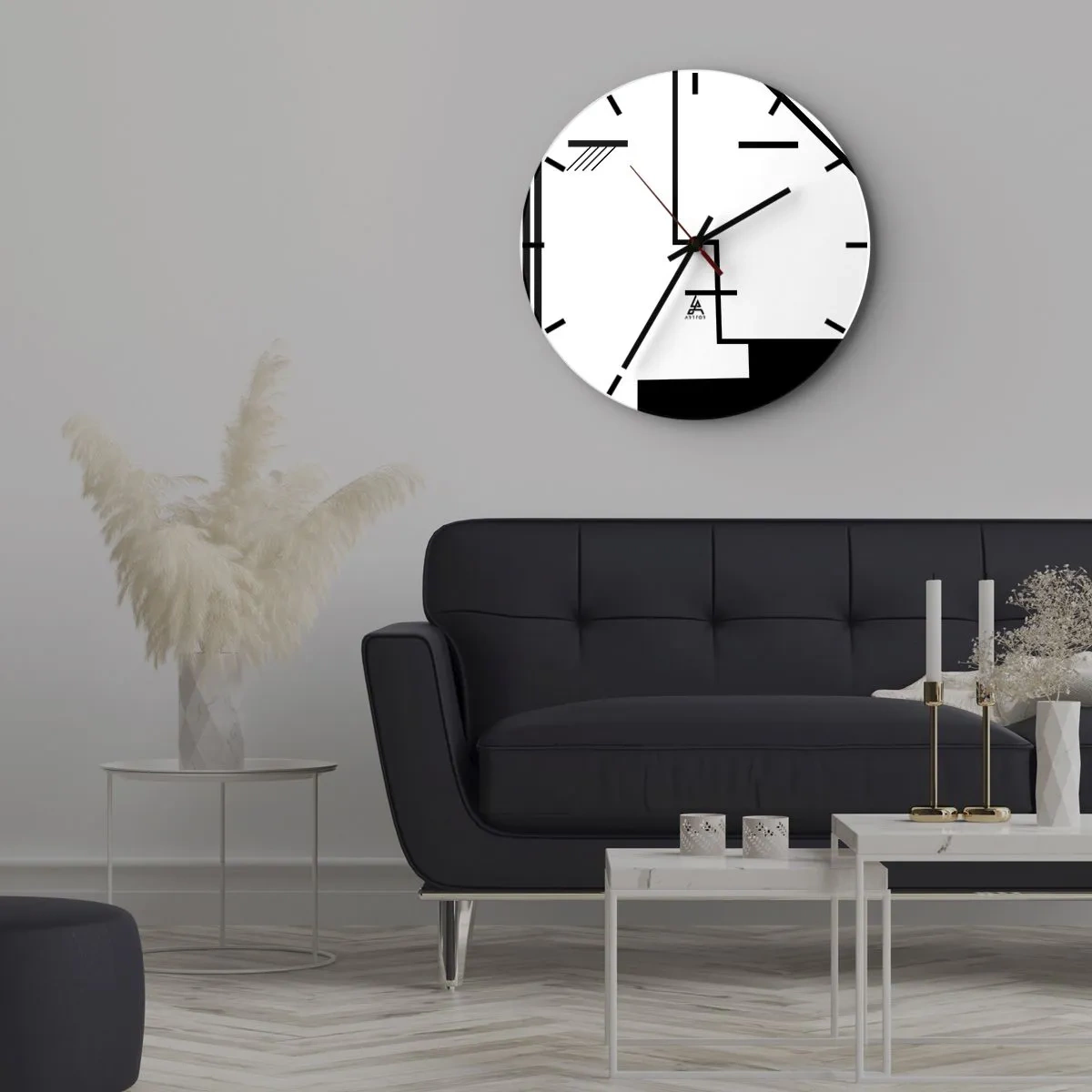 Wanduhr - Glasuhr - Einfach ein Kuss - 30x30 cm