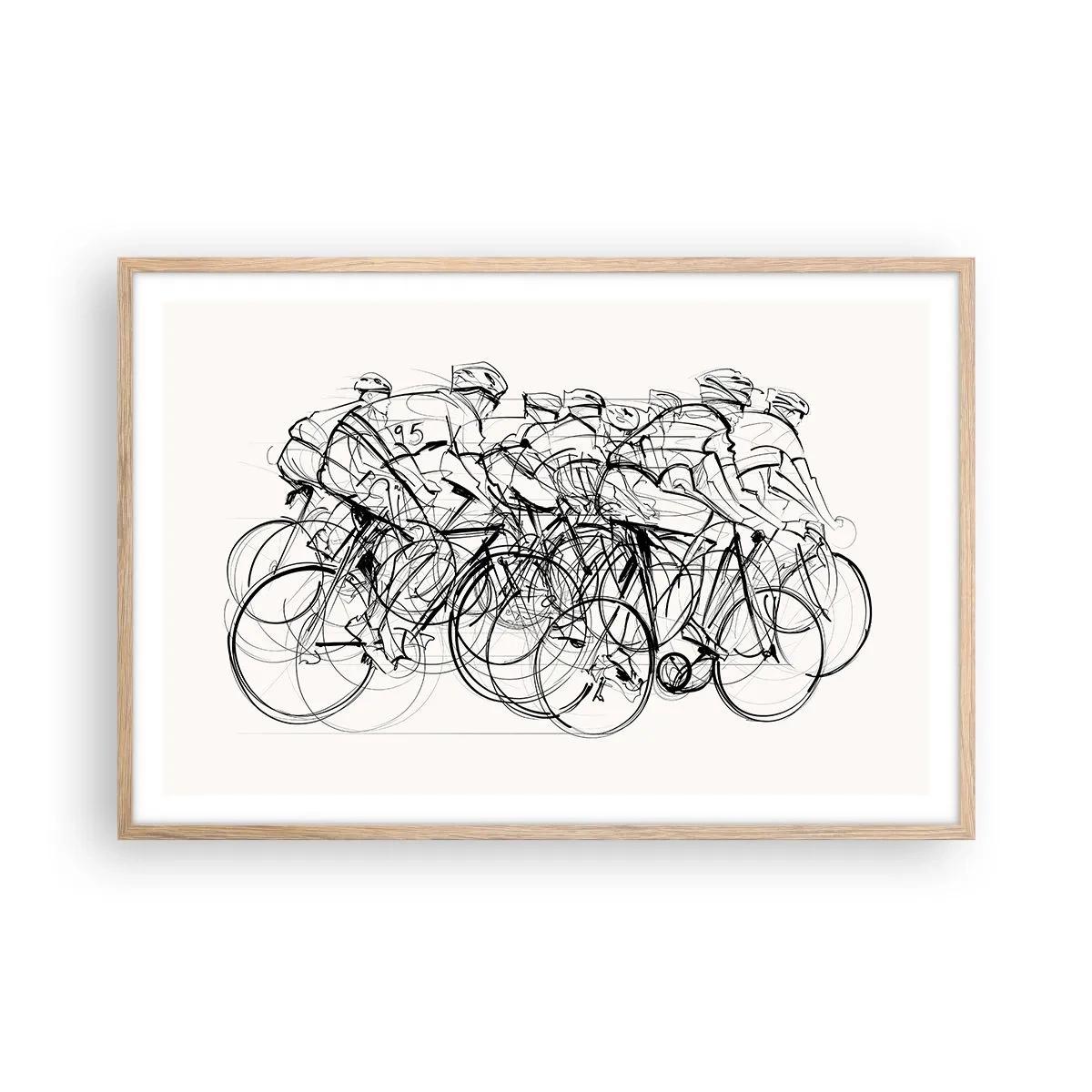 Poster in einem Rahmen aus heller Eiche - Gemeinsam als Team - 91x61 cm