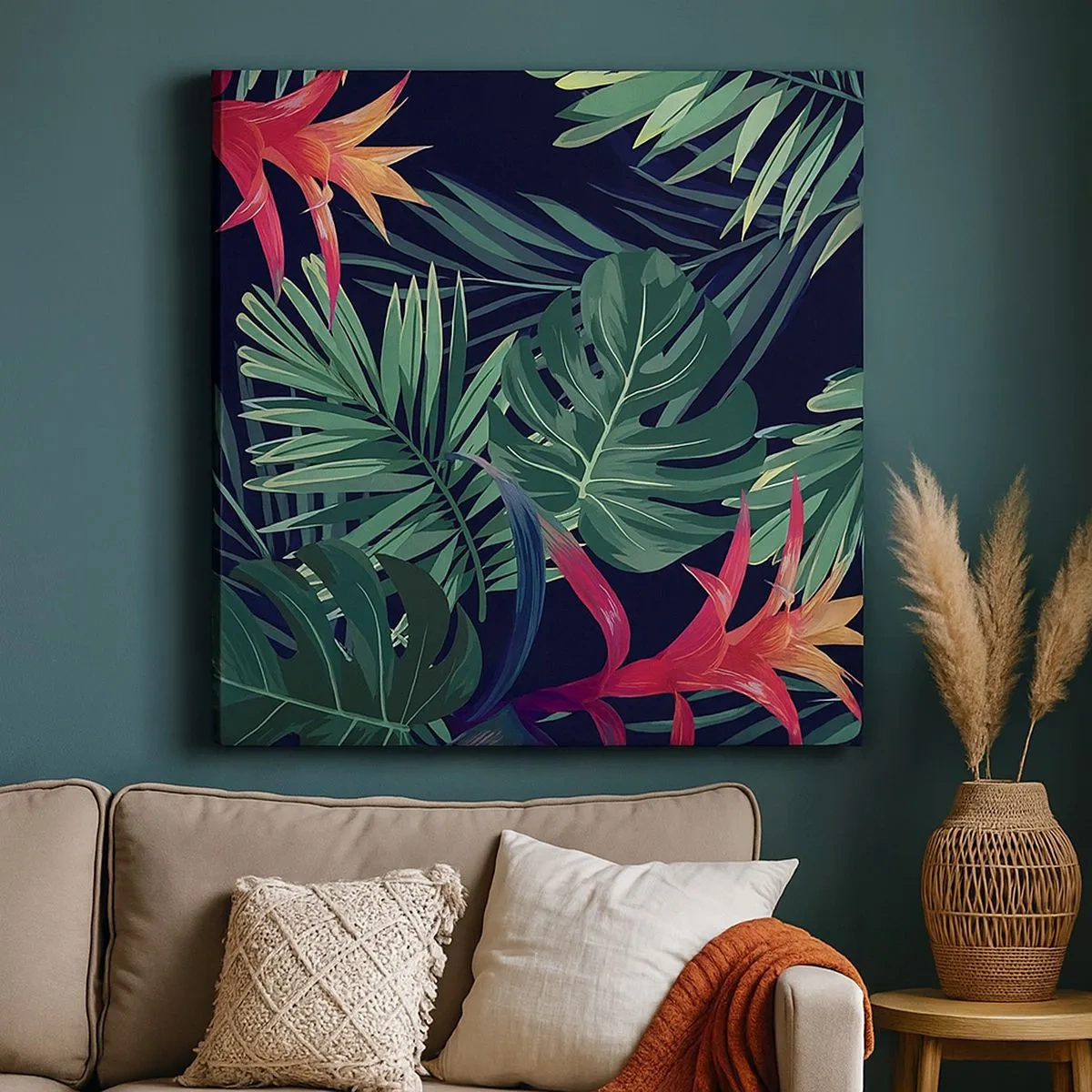 Bild auf Leinwand - Leinwandbild - Im Grünen in Flammen gehen - 30x30 cm